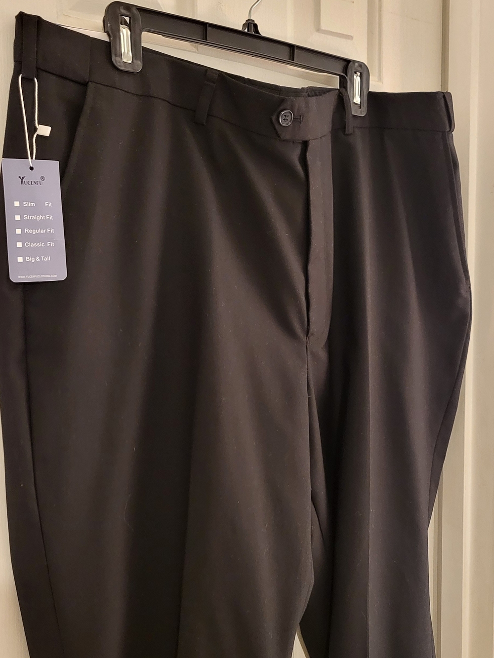 Brand New Big Men's Black Dress Pants by - Classic Straight Fit